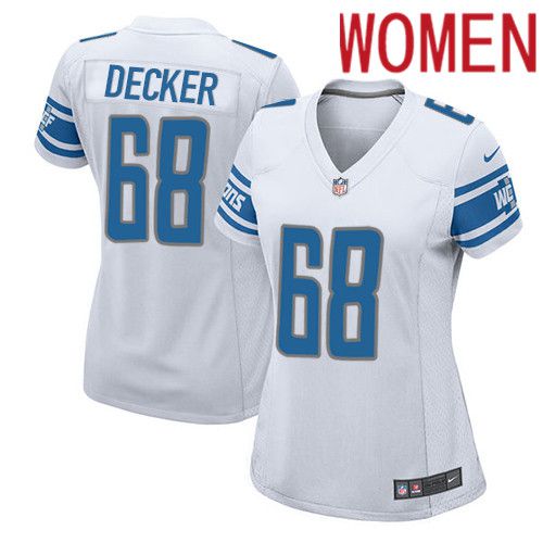 Women Detroit Lions #68 Taylor Decker Nike White Game Player NFL Jersey->women nfl jersey->Women Jersey